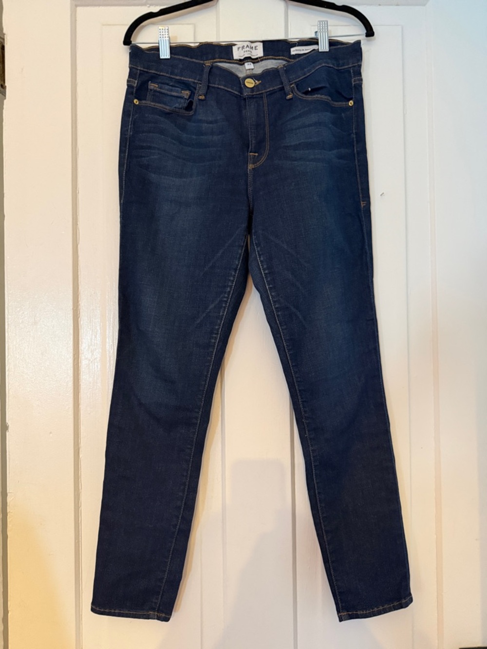 Frame Denim Le Skinny de Jeanne Crop High Rise Jeans Lennox Size 32 #LS3C206